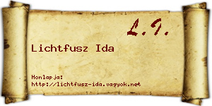 Lichtfusz Ida névjegykártya